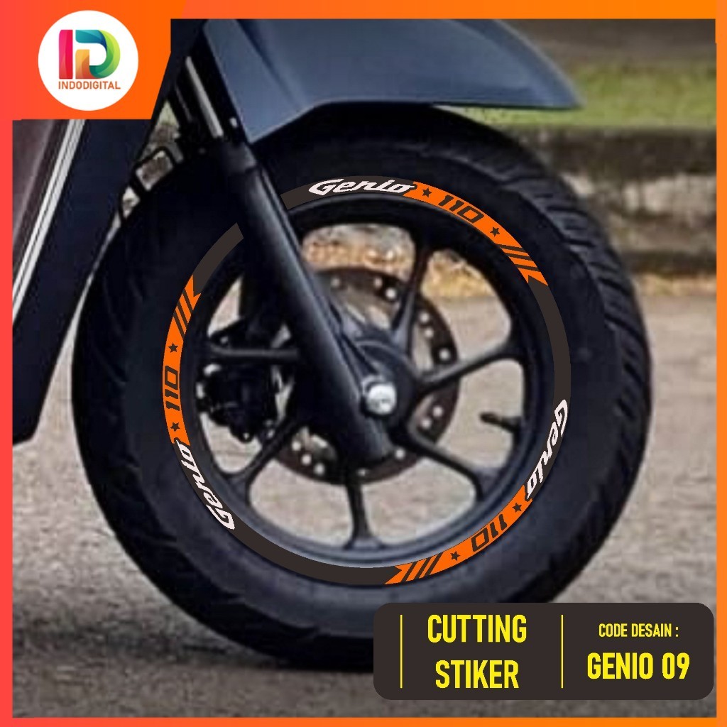 CUTTING STICKER VELG NEW GENIO ID-09 2021 2022 2023  RING 12 STIKER LIS LIST VARIASI BAN VELG GENIO