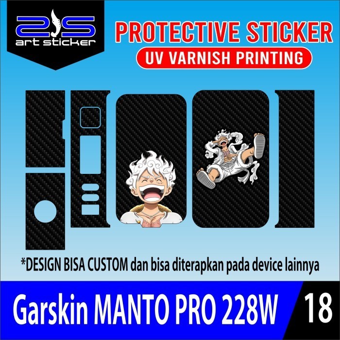 Stiker Garskin Man to Pro 228 Luffy Gear 5 UV Varnish Printing - LUFFY GEAR 5