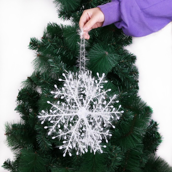

Snowflake Natal Besar isi 2 Kepingan Salju Putih Hiasan Pohon Natal - AB 7116 SNOWFLA