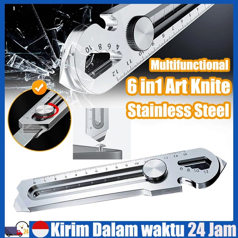 

【Stok Tersedia】6 In 1 Pisau Cutter 18MM Multifungsi Cutter Pisau Baja Besar 10PC Pisau Set Cutter Pisau Pemotong Kertas