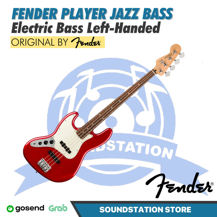 Fender Player Jazz Bass Left-Handed Bass, Pau Ferro FB | Bass Elektrik Kidal Original