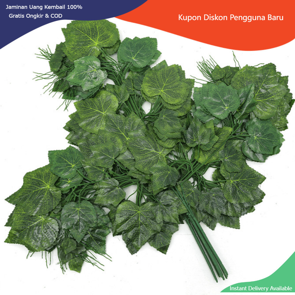 1 LUSIN Daun Anggur Artificial  Daun Maple Daun Plastik Dekorasi Pelaminan Dekorasi Ruangan