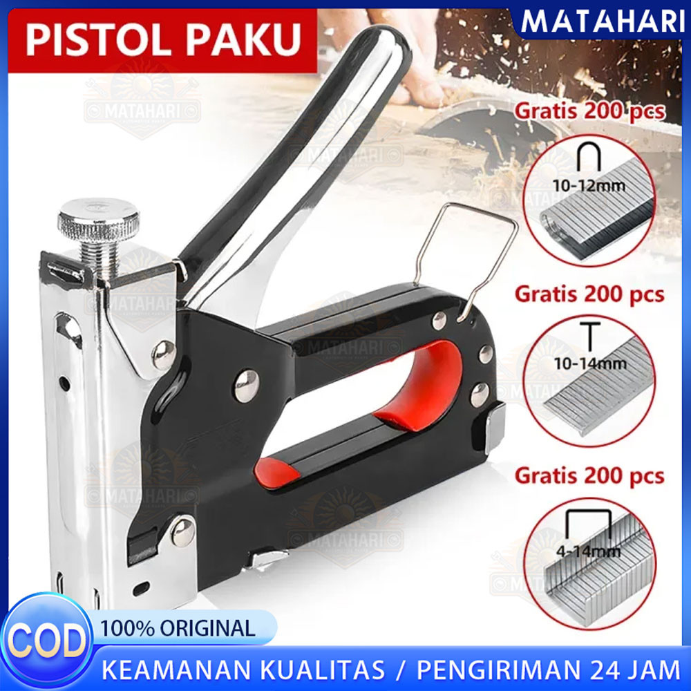 

Staple Gun/Staples Tembak 3 in 1 Chromium molybdenum Bisa 3 Jenis Staples EDL1313 /Alat Perkakas Staple Gun 3 in 1 Way Heavy Duty Staples Tembak hekter jok / Gratis 600 paku 3 In 1 Pistol Kuku Pistol Stapler Konstruksi Konstruksi Furnitur DIY Pelapis
