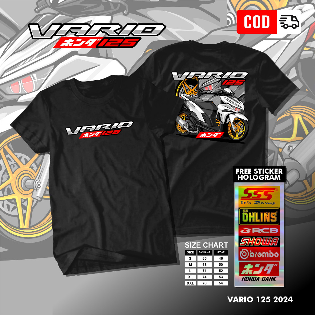 KAOS VARIO 125 2024 Terbaru - Kaos Pria Distro Original Keren Terbaru Kaos VARIO 125 NEW Terbaru AMT