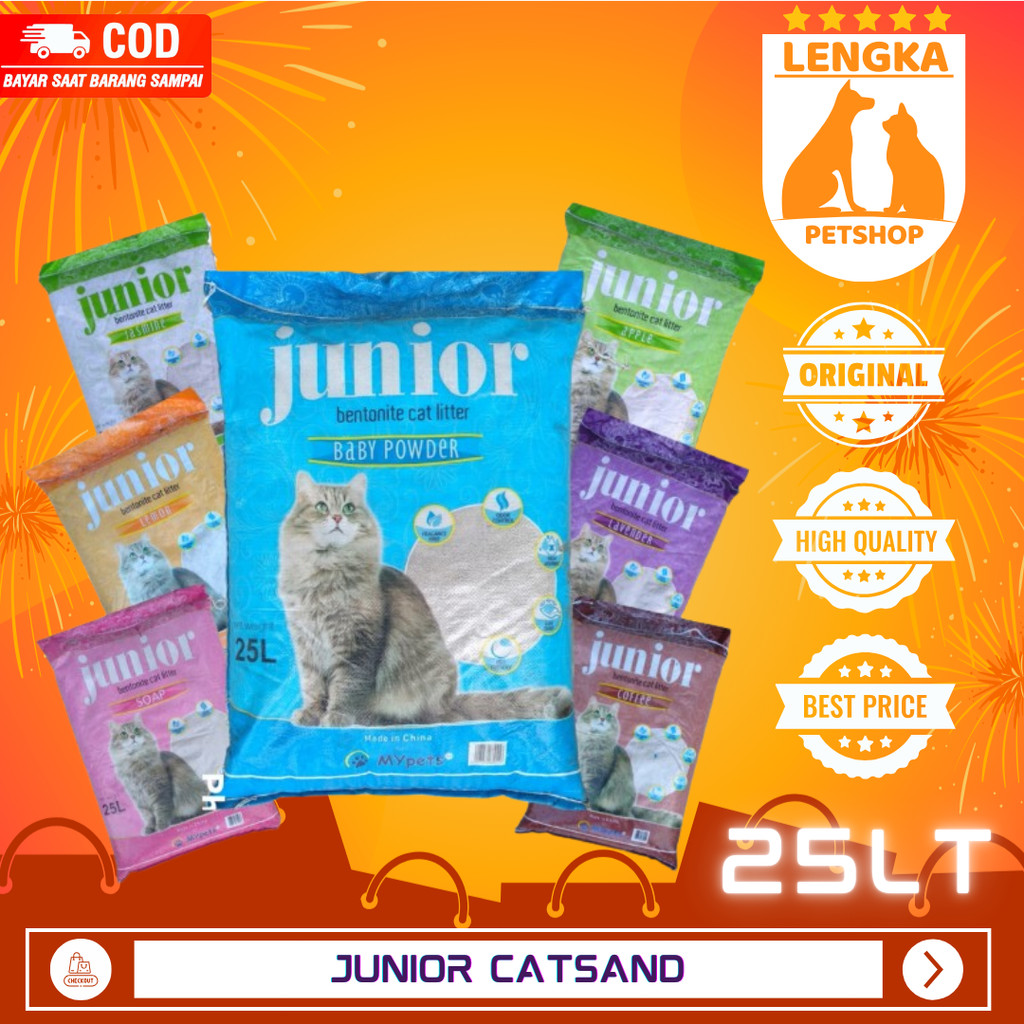 Pasir Kucing Junior 25 liter - Pasir Wangi Gumpal Junior
