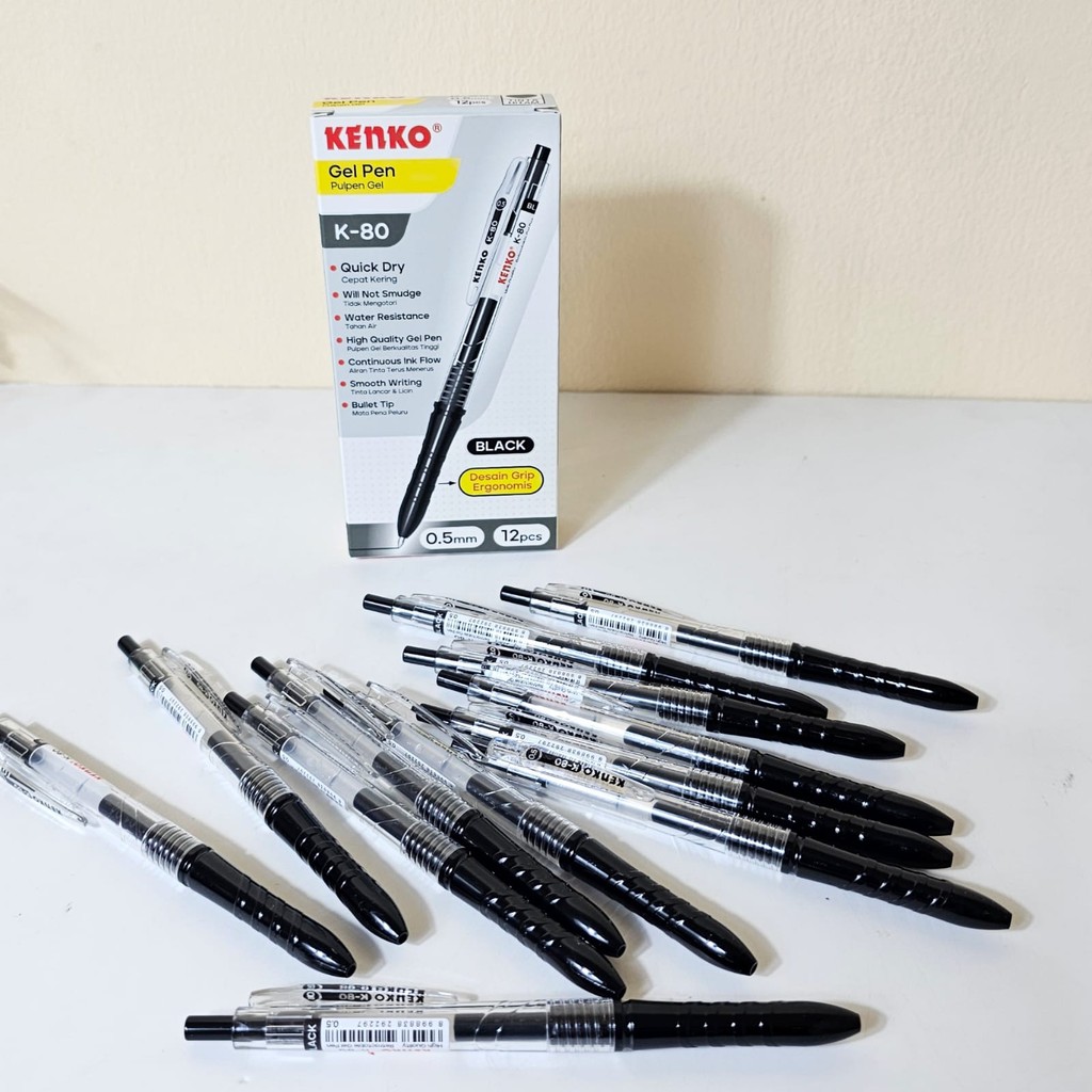 

SOS Bolpen Gel KENKO Tipe Cetek K-80(12pc)/Ballpoint/Balpen/Pel/Pena/Pulpen