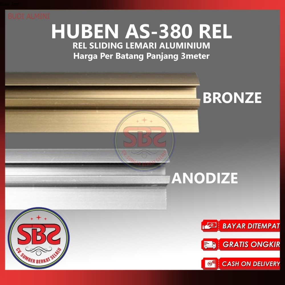 HUBEN AS-380 Rel Pintu Lemari Geser - Sliding Huben AS-380