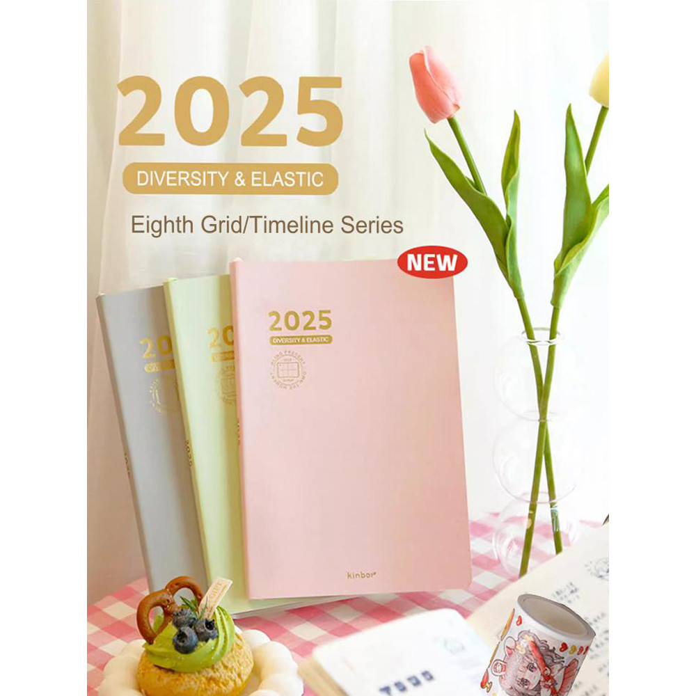 

Kinbor A5 Schedule Planner 2025 Appointment Book PU Leather Handbook, 8.3"x5.83" Calendar Notebook To Do List Checklist Notepad
