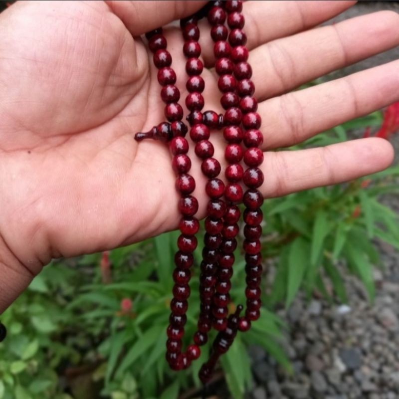 IMDAHANDICRAFT tasbih tali arus merah 8mm tasbih akar bahar tali arus tasbih 99
