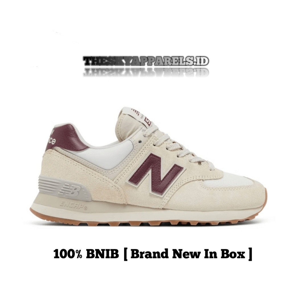 Sepatu Sneakers 574 Moonbeam Burgundy 100% BNIB