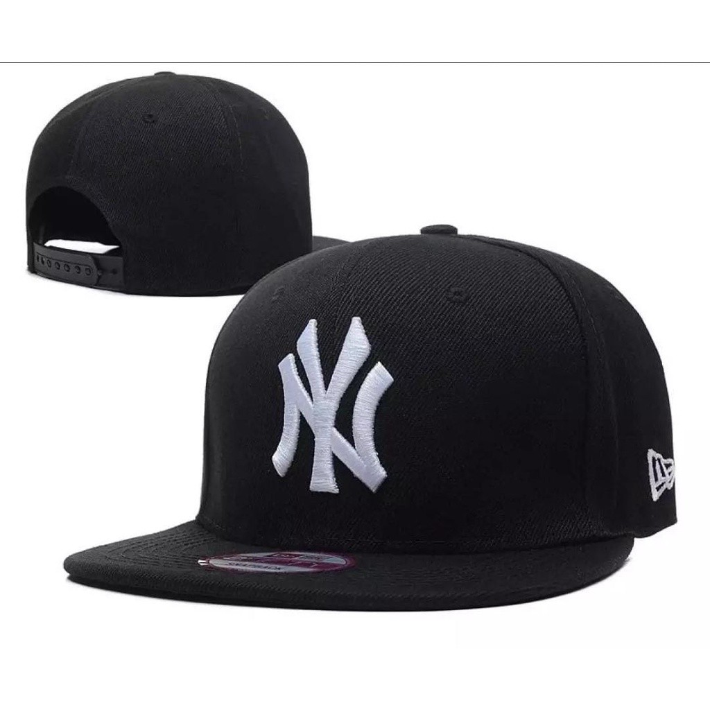 Topi snapback distro /topi pria dan wanita snapback NY hitam putih - Bisa Bayar di tempat