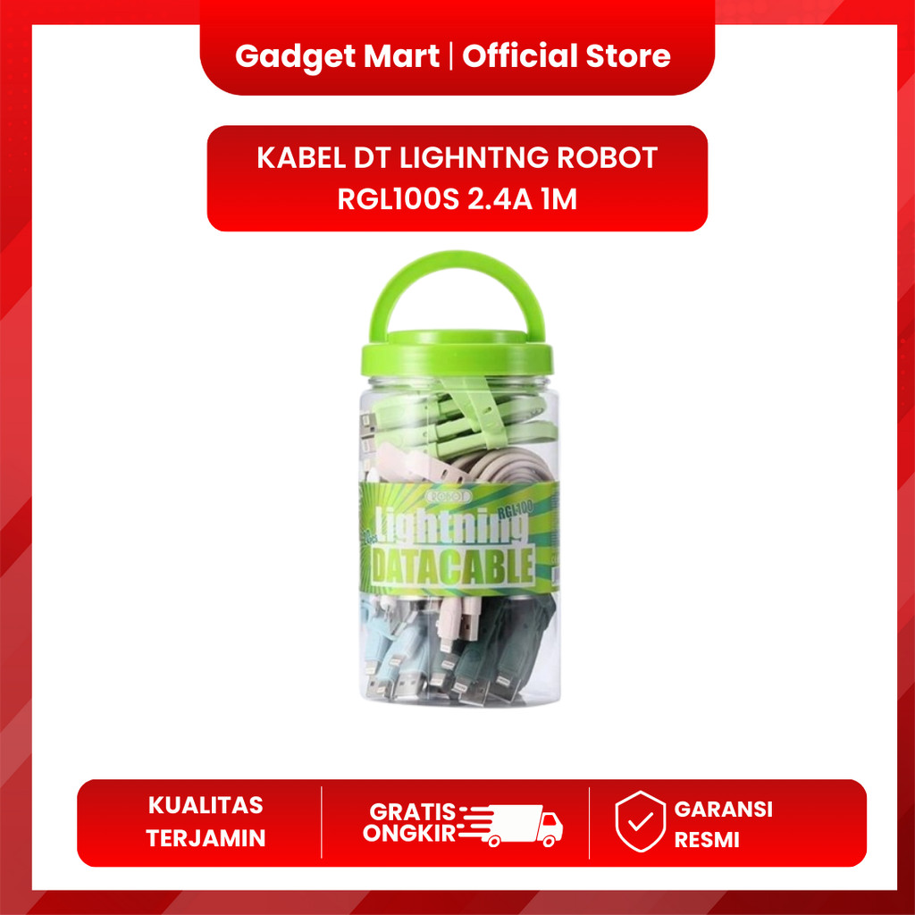 KABEL DT LIGHNTNG ROBOT RGL100S 2.4A 1M