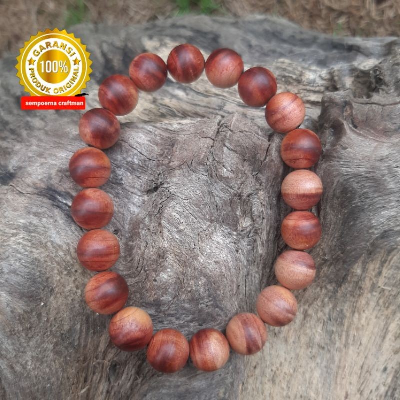 Gelang Kayu Cendana Merah Ntt Asli Super Harum Wangi 10mm 100% Original