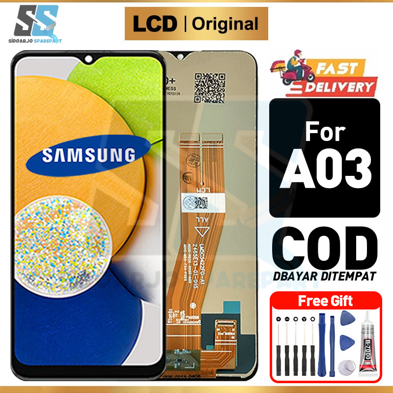 LCD Samsung A03 Original Touchscreen Fullset Asli Ori Compatible For Glass Touch Screen Digitizer