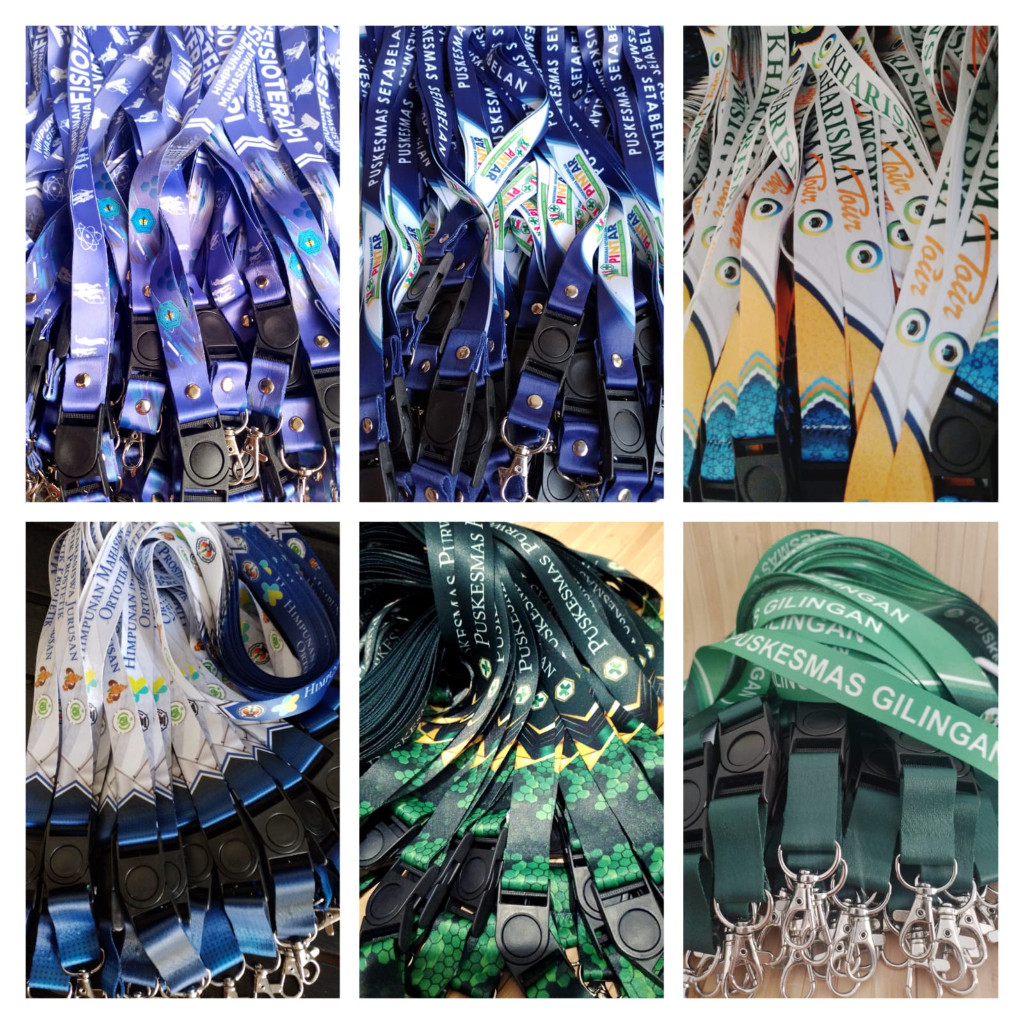 

TALI LANYARD CANTOL/ TALI ID CARD CUSTOM 2 CM PLUS STOPPER, 2 SISI
