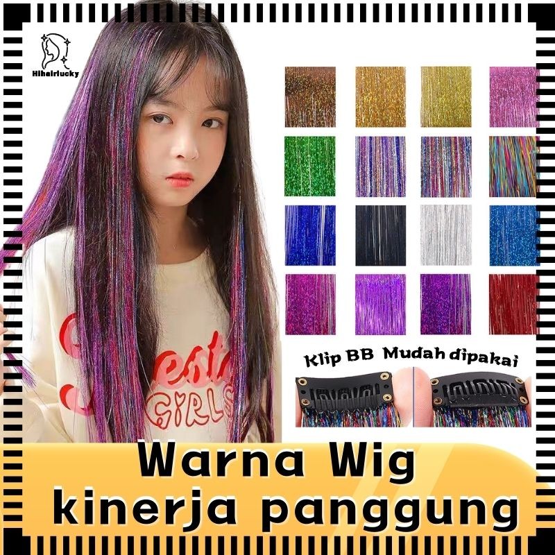 HIL-0134 【BEST SELLER】Wig Rambut Panjang Wanita, Rambut Palsu Anak Perempuan | Warna Natural & Hair 