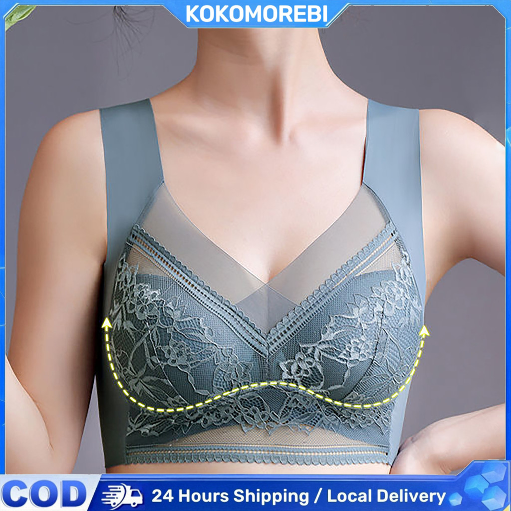 MOREBI Bra Seamless Jumbo Bra Armpit Big Size Renda Seamless Bra Wanita Sport Push Up Bra Jumbo Romp