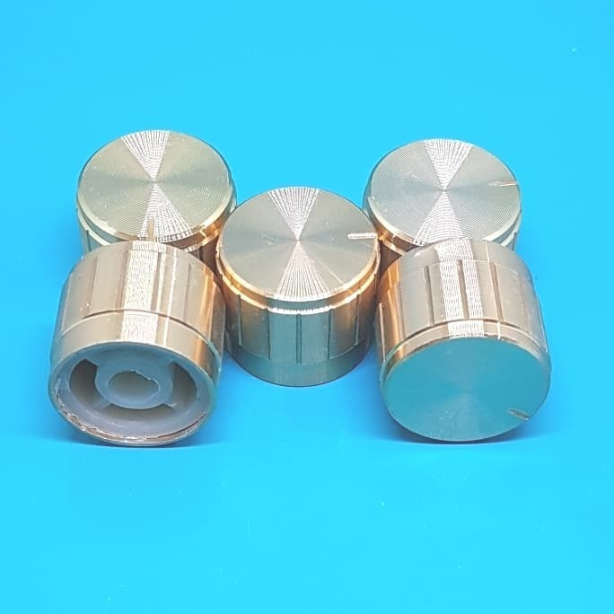 Gold Knob / Button Aluminium 17mm Utk Potensio