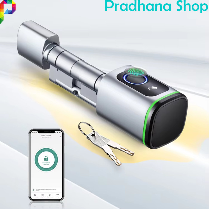 

Kunci Pintu Digital Cylinder Smart Door Lock Wireless Fingerprint WiFi Card Alarm Tuya