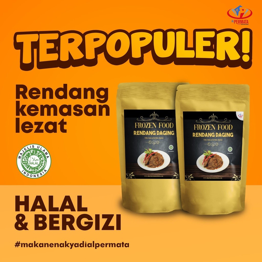 

Rendang Daging Sapi lauk siap saji Alpermata kemasan 250 gram makanan pedas makanan siap saji