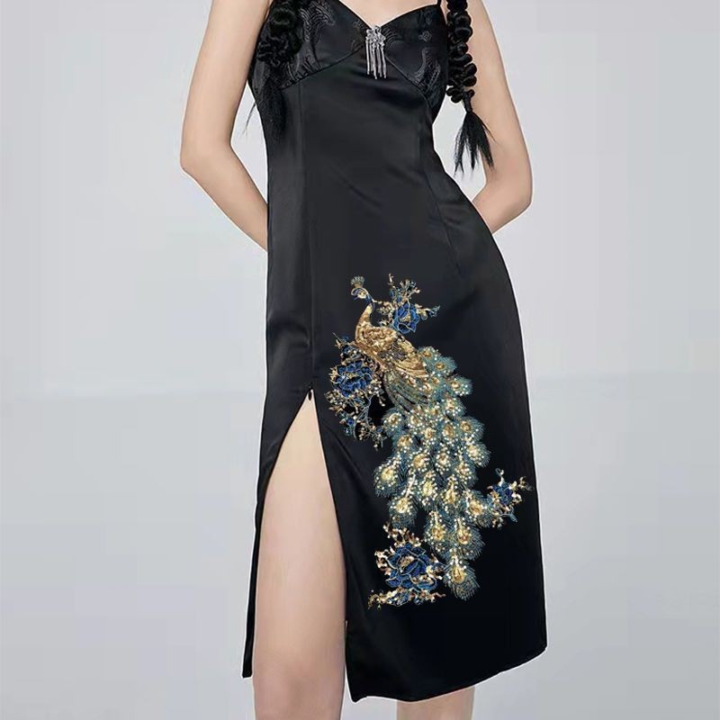 Bordir Burung Merak Full Payet 47cm Bordir Dada Payet Bordir Merak Tempel Payet Bordir Tempel