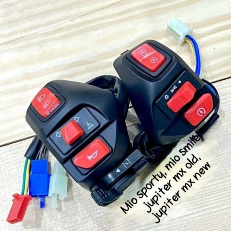 Saklar set vietnam Domino full tombol Hitam Merah Biru Yamaha Motor Mio sporty mio smile jupiter mx