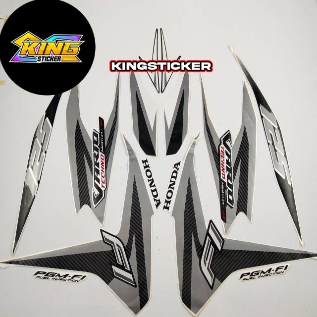 Striping Stiker Motor Honda Vario 125 Techno Old 2013 Putih Standar