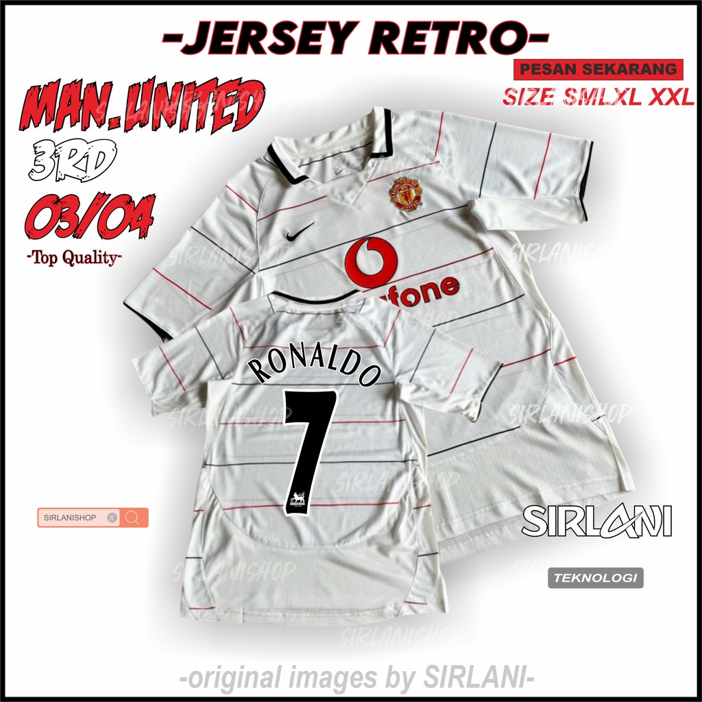 RETRO MU 3rd PUTIH 2003 2006 JERSEY VINTAGE M4N.UN1TED THIRD 03 06