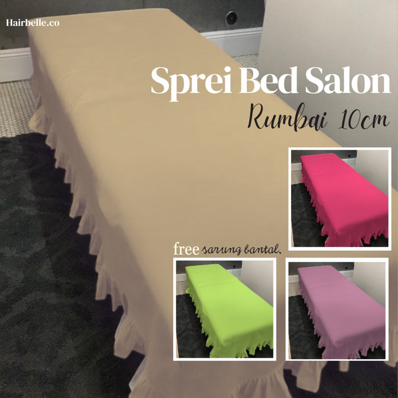 KLIMAUSHOP Sprei Bed Eyelash Rumbai 10cm Sprei Bed Salon Kecantikan Sprei Klinik Kecantikan Sprei Sa