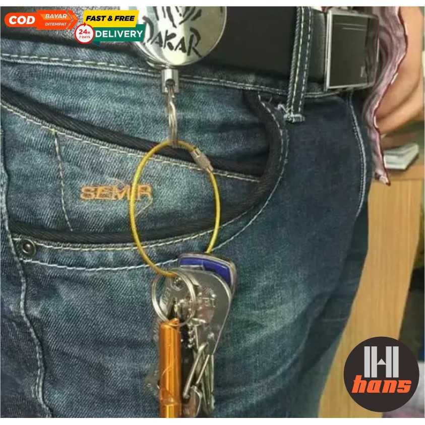 Gantungan Kunci Buckle Mini Tali Kawat Serbaguna Mobil Tas Tali Besi Carabiner