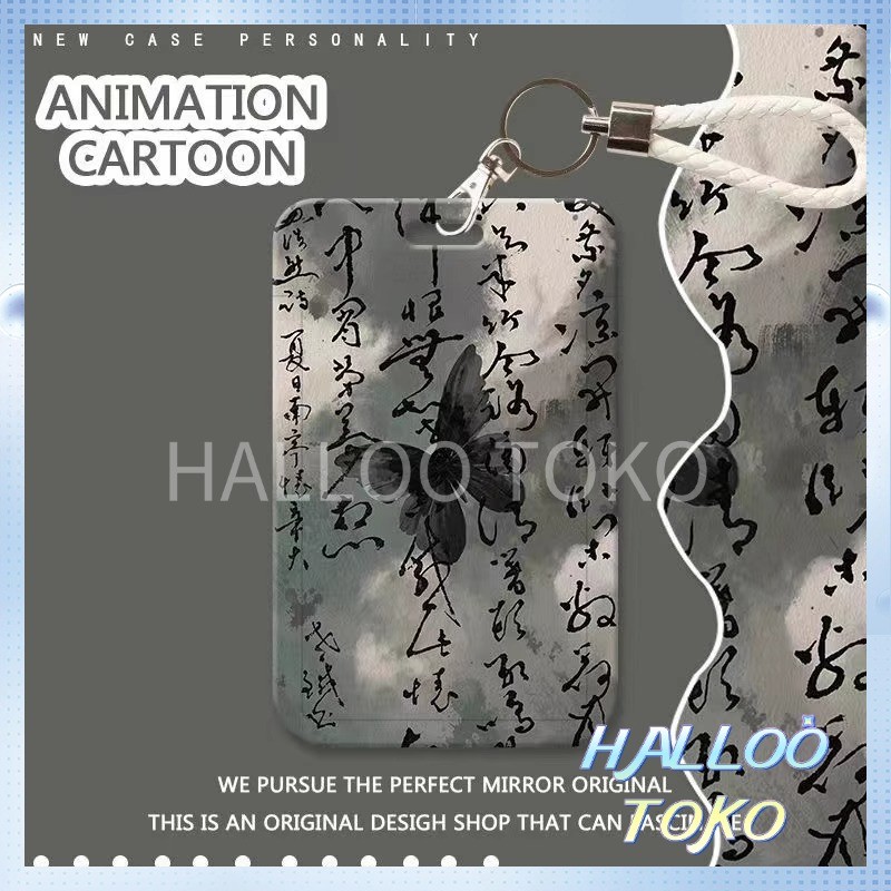 

【Diskon Lebaran】ID CARD HOLDER MOTIF KAWAII TEMPAT KARTU PHOTOCARD PHOTO CARD Pelindung + Tali,Kupu Yang Dilukis Dengan Tinta