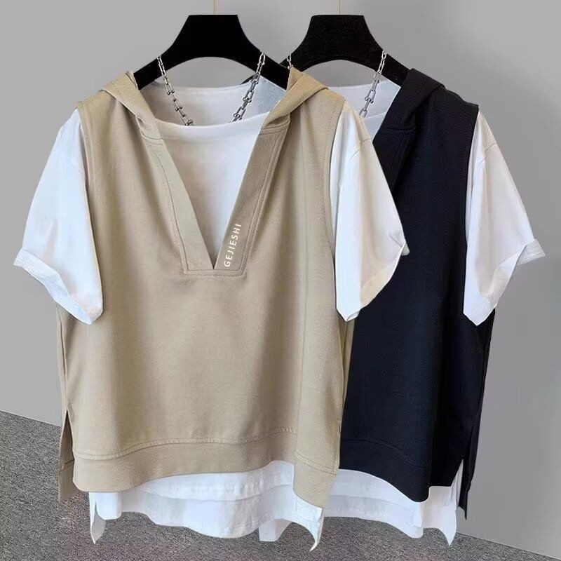 Kaus Lengan Pendek Pria T-shirt Longgar Kasual Bergaya Korea Trendi Lengan Setengah untuk Pria