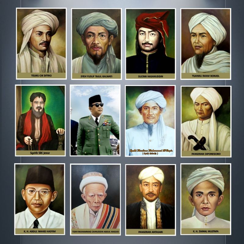 POSTER KAYU MDF ULAMA DAN HABAIB|POSTER PAHLAWAN NASIONAL|HIASAN DINDING MURAH