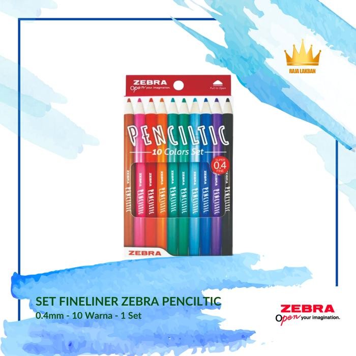 

[New Arrival]Best Pulpen Fineliner Penciltic Warna Tinta Semi Gel Zebra/ 0.4 mm/ 10 Warna - Set