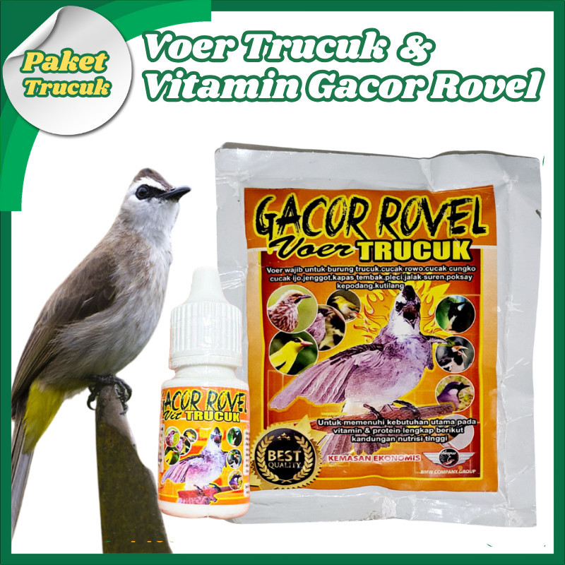[Paket Hemat] Voer Trucuk + Vitamin Gacor Rovel Nutrisi Vitamin Penggacor Max