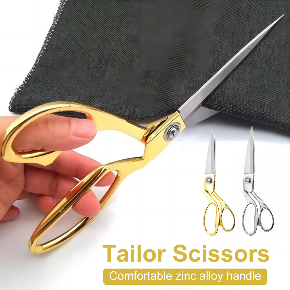 

[COD] Tailor Scissors with U-Shaped Spring Shears Gunting Kain / Bahan Luxury Gagang Emas