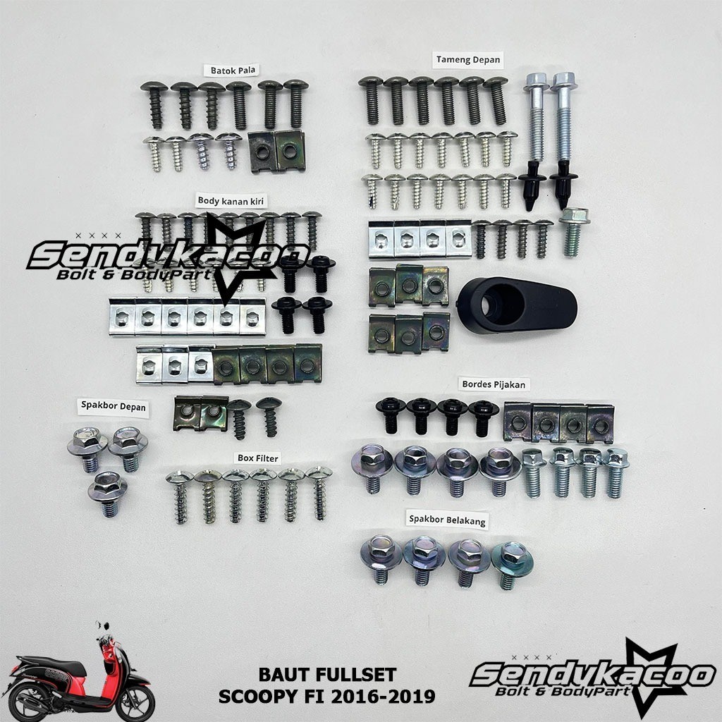 Baut Full Body Scoopy Donat / Baut full set Motor Scoopy Fi 2017-2020