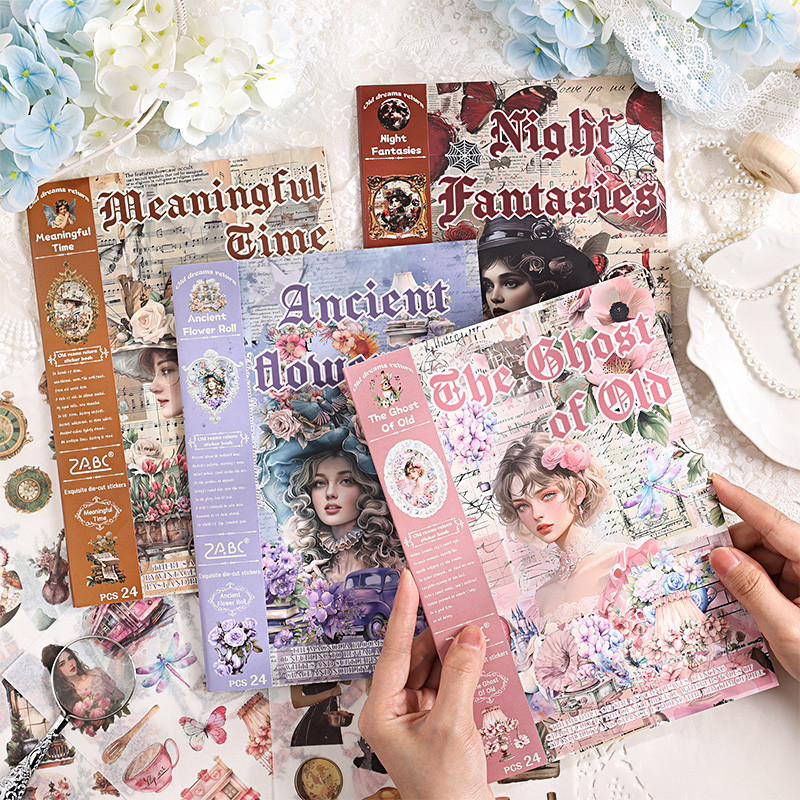 Yoofun 24pcs/lot Washi Paper Sticker Book Old Dream Return Retro Vintage DIY Journal Diary Scrapbook
