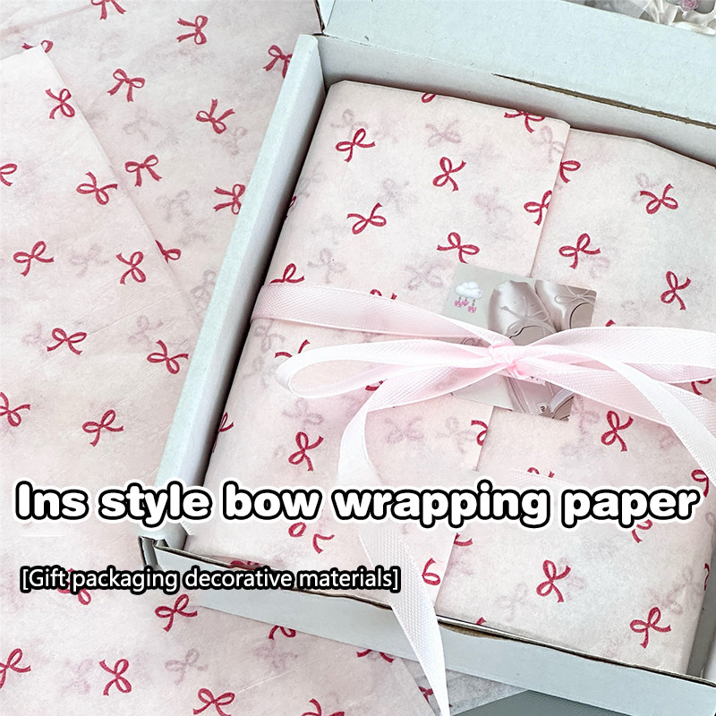 

10 Pieces Of Pink Bow Snow Pear Paper Handmade Paper Gift Wrapping Paper Flower Bouquet Packaging Paper