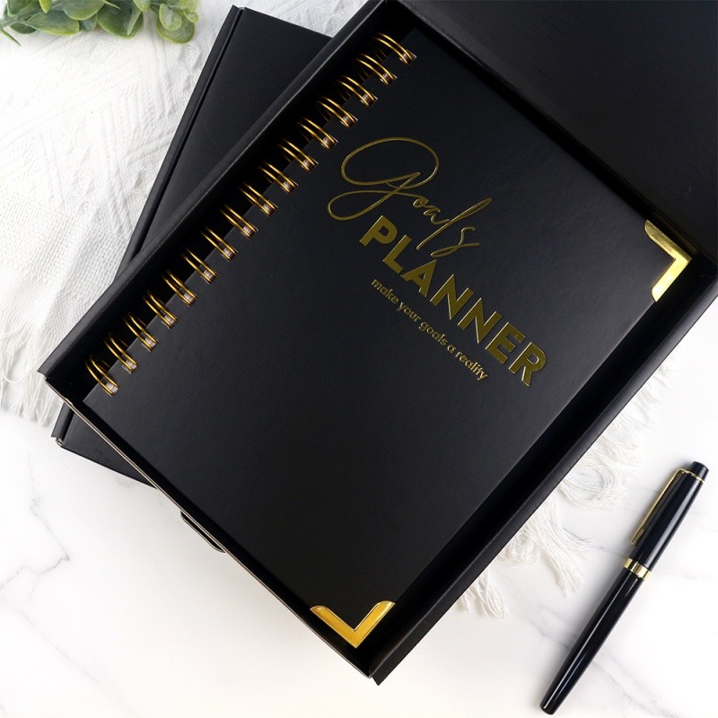 

Custom. promotional luxury gifts OEM notebook set business office black faux leather magnetic diary A5 journal wi