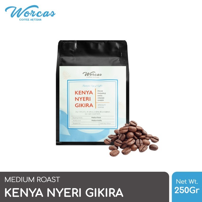 

WORCAS Arabica Kenya Nyeri Gikira 250 Gram - Medium Roast - KOPI BIJI