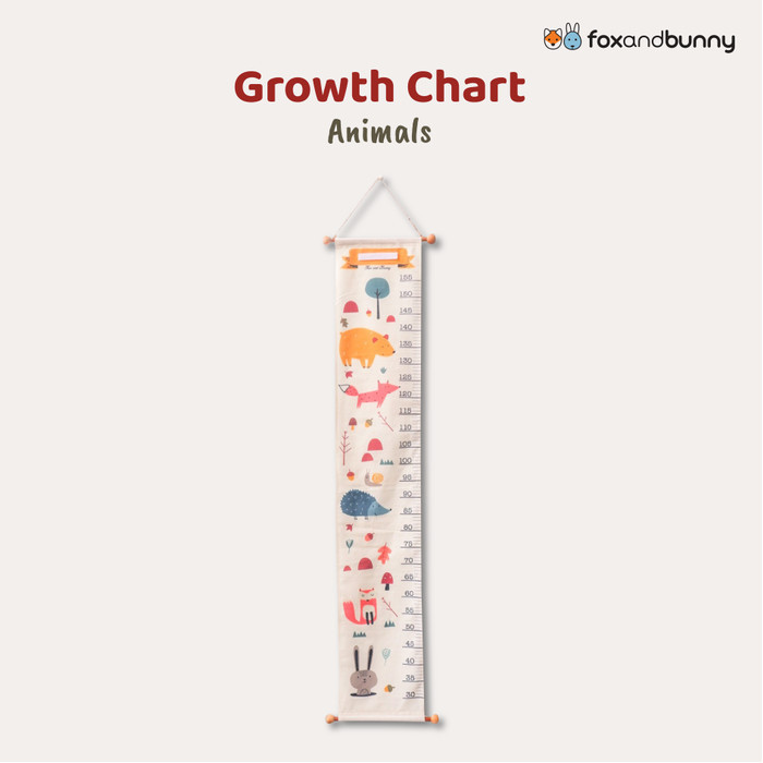 Grow Chart Fox and Bunny | Pengukur Tinggi Badan Anak - Animals