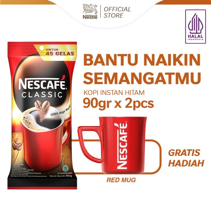 GK NESCAFE CLASSIC Bag Era Kopi Bubuk Pouch 90g x2pcs Free Mug