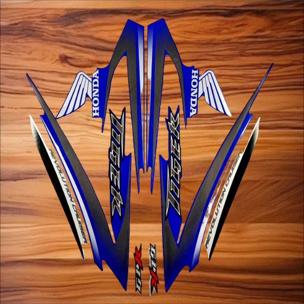 striping lis stiker standar ori Tiger Revo TIREV 2009 Biru stiker ori Tiger Revo striping Tiger 2009