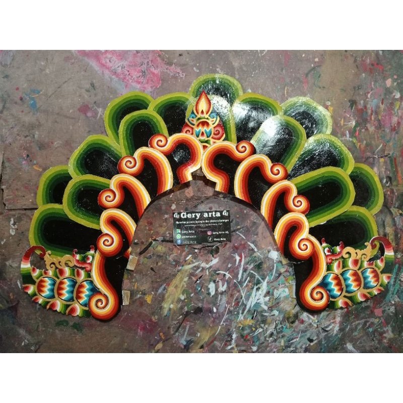 A$$ 1 paket sisik pilis sumping barongan bahan kulit sapi asli | Free mahkota