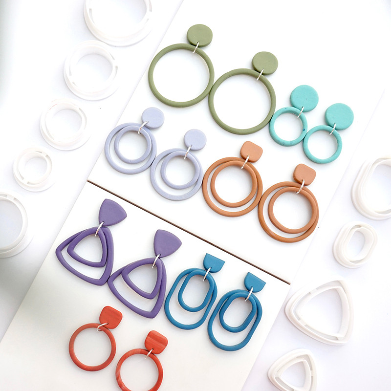 

Hollow Ring Polymer Clay Molds Diameter 25/30/35/40/45mm Round Shape Clay Cutter DIY Earring Pendant Jewelry Making Tool