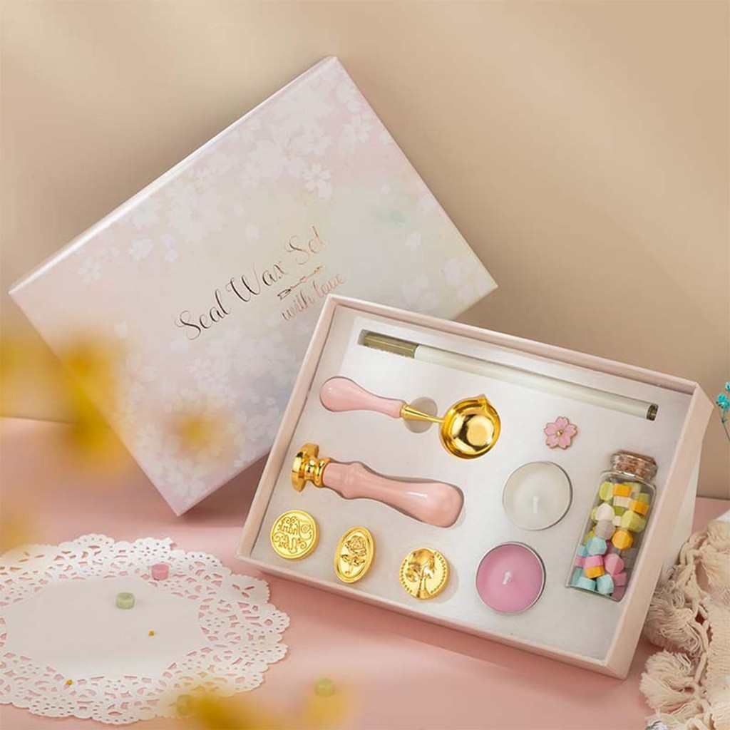 

Wax Seal Stamps Box Kit Wedding Invitation Decorative Sealling Wax Sellos Dipping Pot Set Stamping Plates Melt Craft Supplies