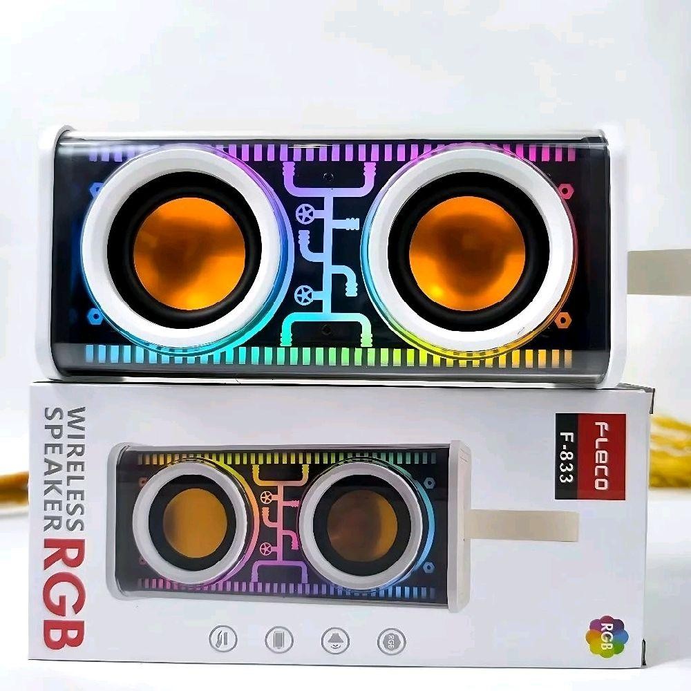 Speaker Bluetooth Wireless Portable Fleco F 833 Speaker Rgb Led Super Bass 10W Fleco F833