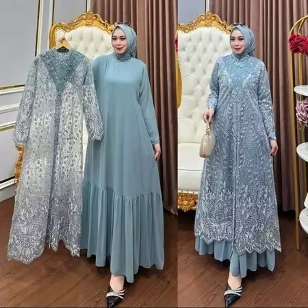 Gamis Cantik Wanita Keren Kekinian Premium Populer Favorit Elegan Mewah Daily Outfit Anggun Modis Fe