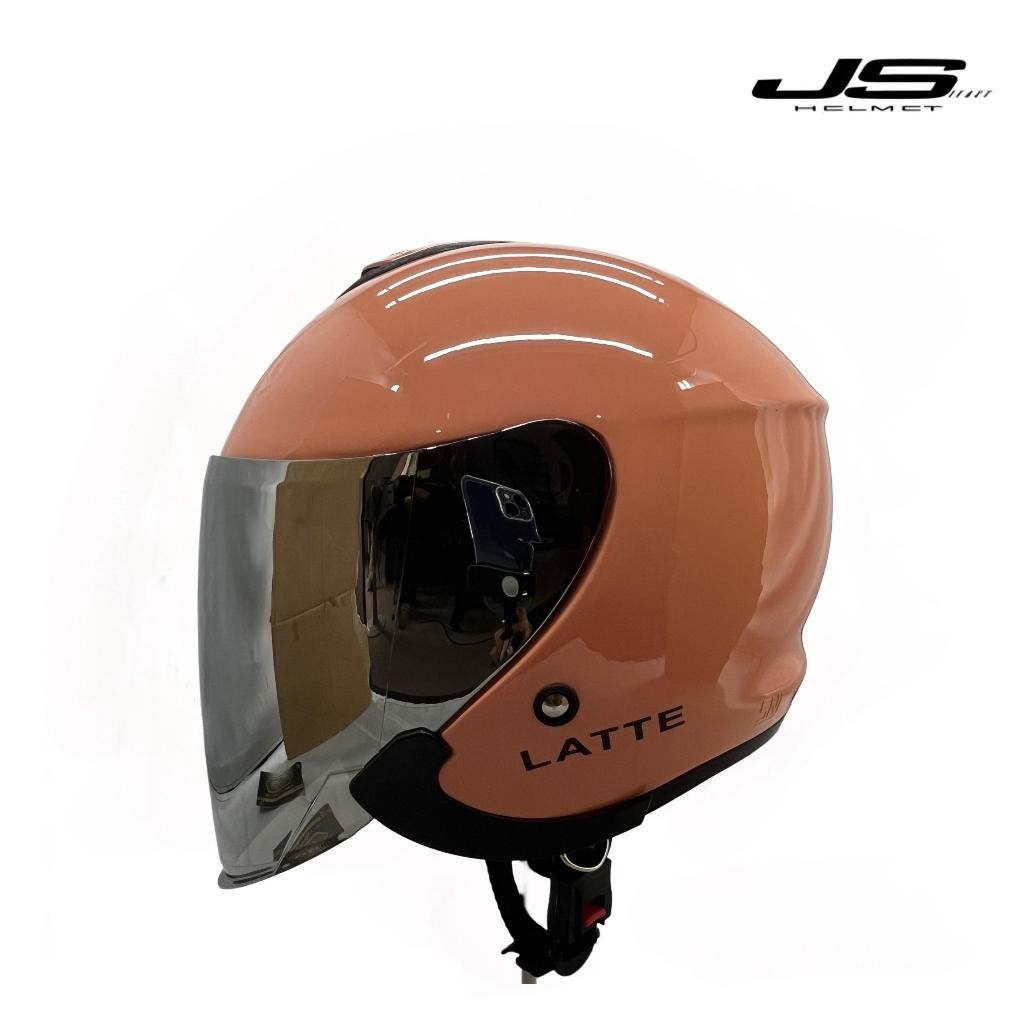 Pengiriman Cepat Helm Wanita Helm Js Latte Warna Solid Sni/Helm Cantik/Helm Cewek/Helm Pria/Free